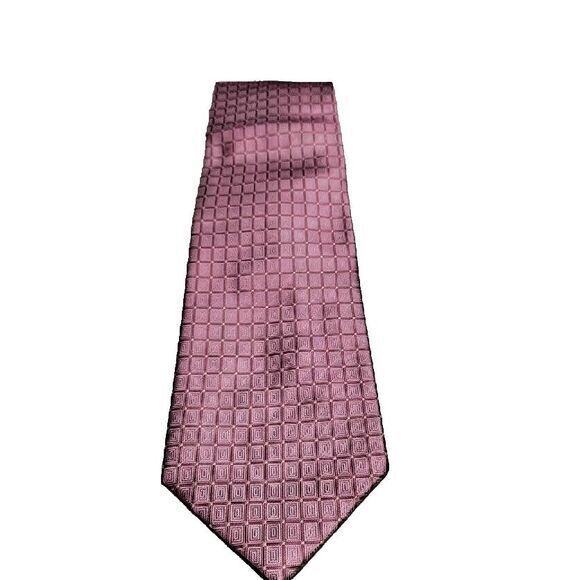 Ziggurat Hand‎ Made 100% Imported Silk Purple Geometric Tie Suit Artsy Necktie - Picture 1 of 4